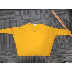 Maison Montagut Portugal Mustard V Neck Extra Fine Merino Wool Sweater Size M‎